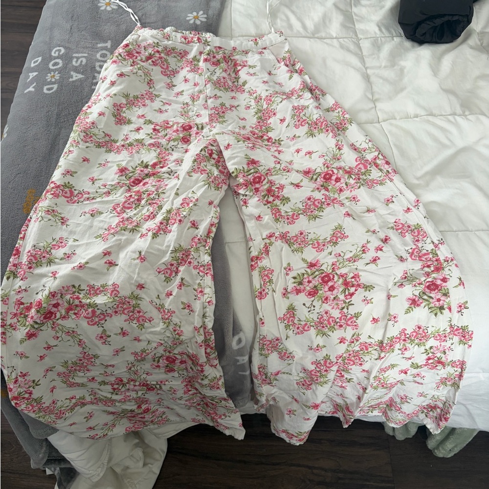 Floral Wide-Leg Pants